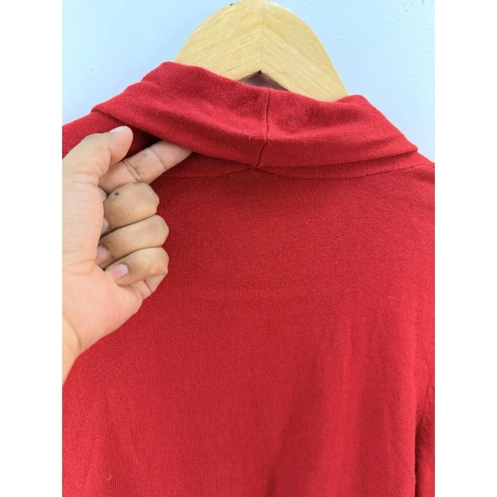 New Talbots Women Cardigan Sweater Sz L Open Knit Red Pop $89 - Picture 10 of 13